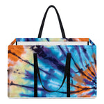 Blue And Orange Tie Dye Print Utility Tote Bag