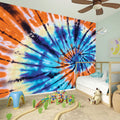 Blue And Orange Tie Dye Print Wall Sticker