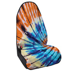Blue And Orange Tie Dye Print Waterproof Car Seat Cover
