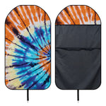 Blue And Orange Tie Dye Print Waterproof Car Seat Cover