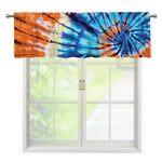 Blue And Orange Tie Dye Print Window Valance