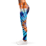 Blue And Orange Tie Dye Print Women's Leggings