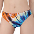 Blue And Orange Tie Dye Print Women's Panties