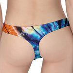 Blue And Orange Tie Dye Print Women's Thong