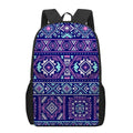 Blue And Pink Aztec Pattern Print 17 Inch Backpack