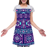 Blue And Pink Aztec Pattern Print Adjustable Apron