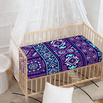 Blue And Pink Aztec Pattern Print Baby Crib Sheet