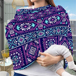 Blue And Pink Aztec Pattern Print Baby Seat Cover