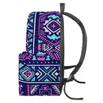 Blue And Pink Aztec Pattern Print Backpack