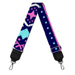 Blue And Pink Aztec Pattern Print Bag Strap