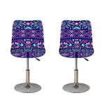 Blue And Pink Aztec Pattern Print Bar Stool Covers