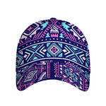 Blue And Pink Aztec Pattern Print Baseball Cap