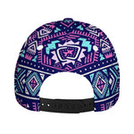 Blue And Pink Aztec Pattern Print Baseball Cap