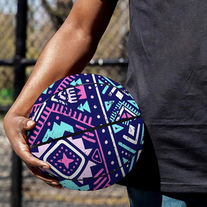 Blue And Pink Aztec Pattern Print Basketball