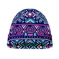 Blue And Pink Aztec Pattern Print Beanie