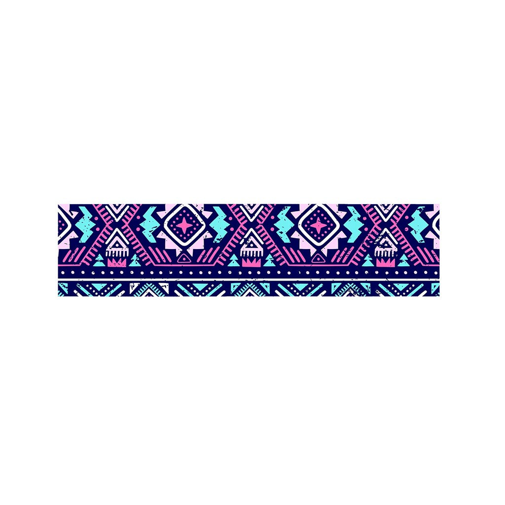 Blue And Pink Aztec Pattern Print Bed Runner