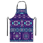Blue And Pink Aztec Pattern Print Bib Apron With Pocket