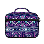 Blue And Pink Aztec Pattern Print Briefcase Bible Bag