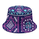 Blue And Pink Aztec Pattern Print Bucket Hat