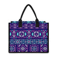 Blue And Pink Aztec Pattern Print Canvas Tote Bag