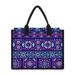Blue And Pink Aztec Pattern Print Canvas Tote Bag