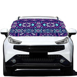 Blue And Pink Aztec Pattern Print Car Windshield Snow Cover