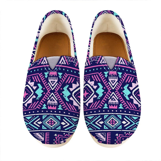 Blue And Pink Aztec Pattern Print Casual Shoes