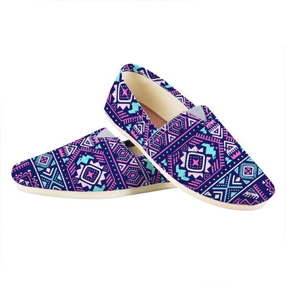 Blue And Pink Aztec Pattern Print Casual Shoes