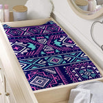 Blue And Pink Aztec Pattern Print Changing Pad Cover