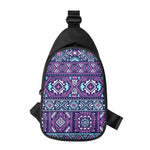 Blue And Pink Aztec Pattern Print Chest Bag