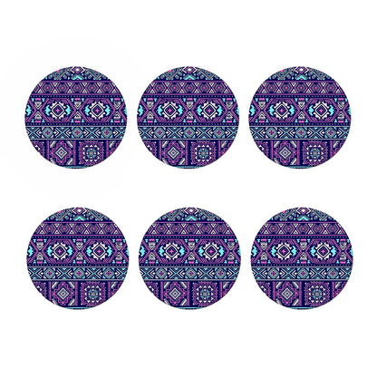 Blue And Pink Aztec Pattern Print Coaster Set