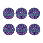 Blue And Pink Aztec Pattern Print Coaster Set