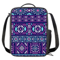 Blue And Pink Aztec Pattern Print Crossbody Lunch Bag