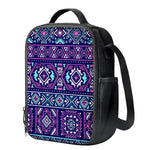 Blue And Pink Aztec Pattern Print Crossbody Lunch Bag