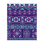 Blue And Pink Aztec Pattern Print Curtain