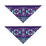 Blue And Pink Aztec Pattern Print Dog Bandana