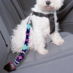 Blue And Pink Aztec Pattern Print Dog Seat Belt