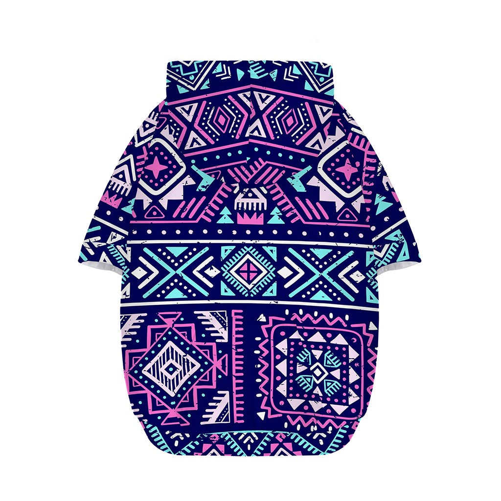 Blue And Pink Aztec Pattern Print Dog Zip Up Hoodie