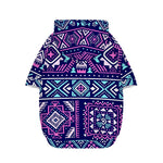 Blue And Pink Aztec Pattern Print Dog Zip Up Hoodie