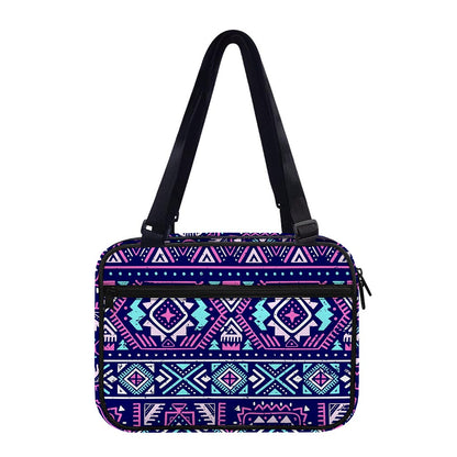 Blue And Pink Aztec Pattern Print Double Strap Bible Bag