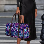 Blue And Pink Aztec Pattern Print Duffle Bag