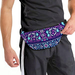 Blue And Pink Aztec Pattern Print Fanny Pack