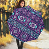 Blue And Pink Aztec Pattern Print Foldable Umbrella