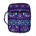 Blue And Pink Aztec Pattern Print Front Pocket Bible Bag