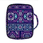 Blue And Pink Aztec Pattern Print Front Pocket Bible Bag