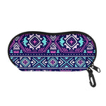 Blue And Pink Aztec Pattern Print Glasses Case