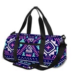 Blue And Pink Aztec Pattern Print Gym Bag