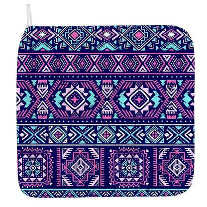 Blue And Pink Aztec Pattern Print Hand Towel