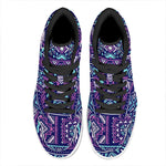 Blue And Pink Aztec Pattern Print High Top Leather Sneakers