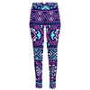 Blue And Pink Aztec Pattern Print High-Waisted Pocket Leggings